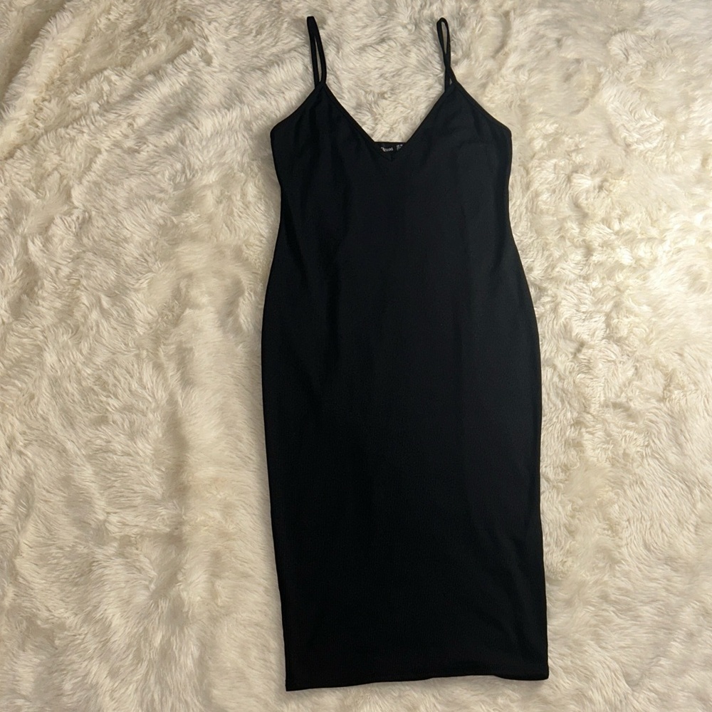 PrettyLittleThing Black Midi Dress